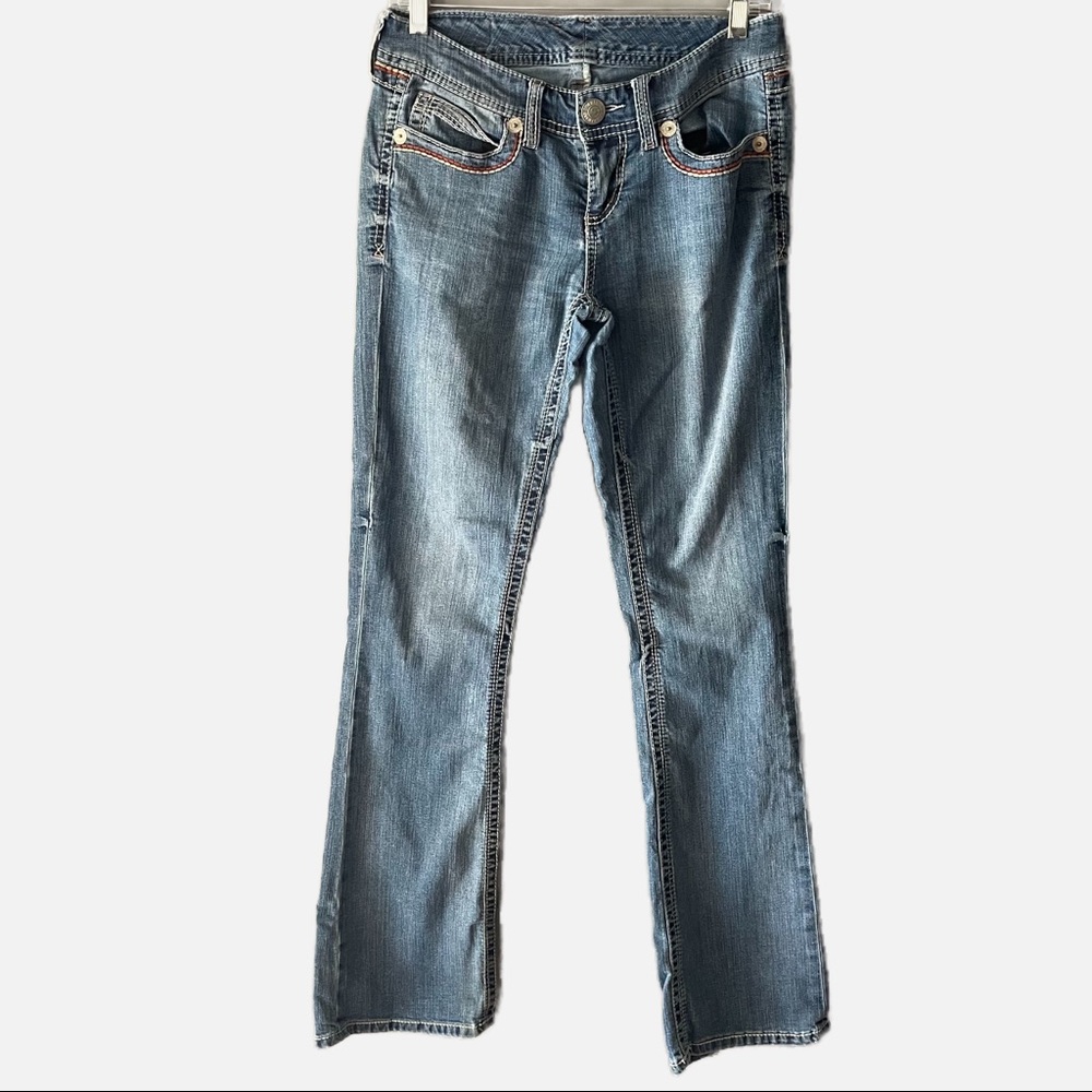 2/$10 Seven7 Low Rise Boot Cut Jeans - 27